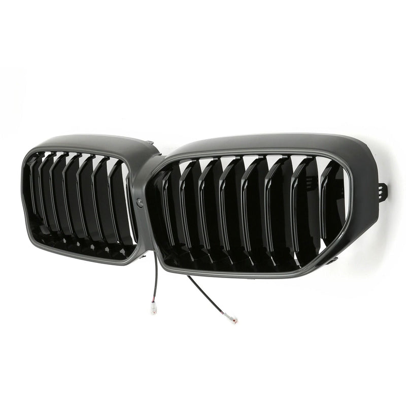 Grilles calandre LED noir brillant BMW Série 5 G30 LCI simple double lame - packshot studio - Becquet Voiture