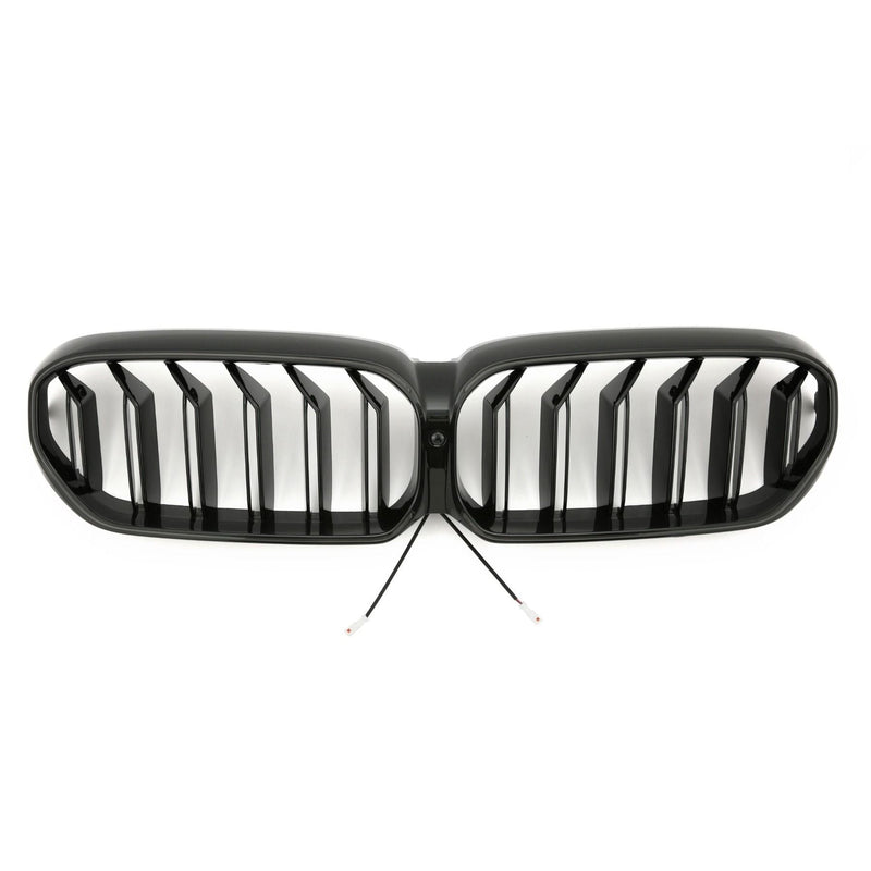 Grilles calandre LED noir brillant BMW Série 5 G30 LCI simple double lame - vue rapprochée - Becquet Voiture