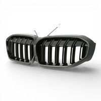Grilles calandre LED noires BMW Série 3 G20 simple double lame 2018-2025 - vue arrière - Becquet Voiture