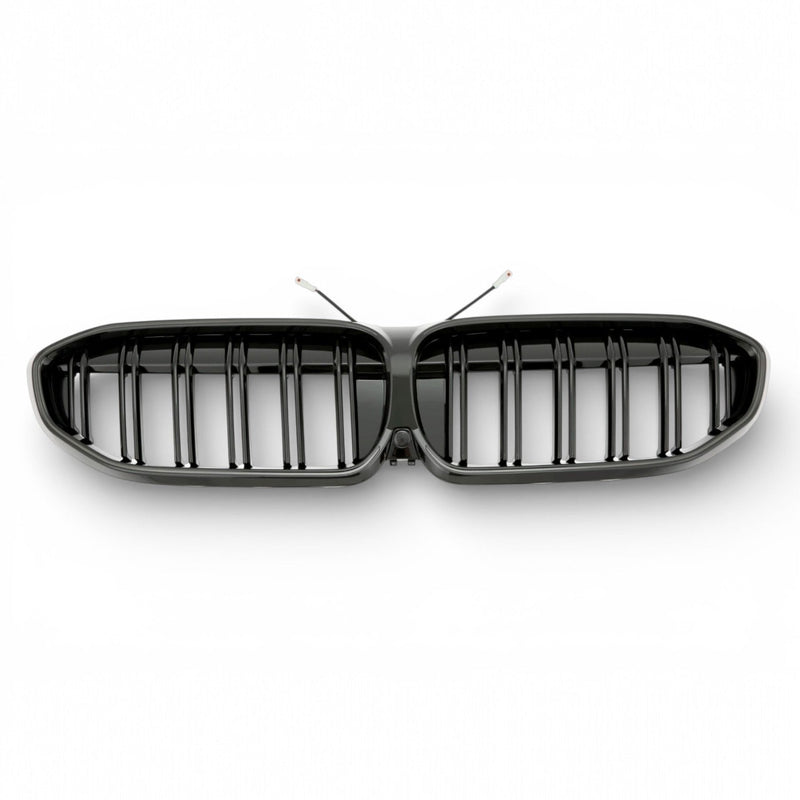 Grilles calandre LED noires BMW Série 3 G20 simple double lame 2018-2025 - vue de face - Becquet Voiture