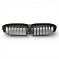 Grilles calandre LED noires BMW Série 3 G20 simple double lame 2018-2025 - vue de trois-quarts - Becquet Voiture
