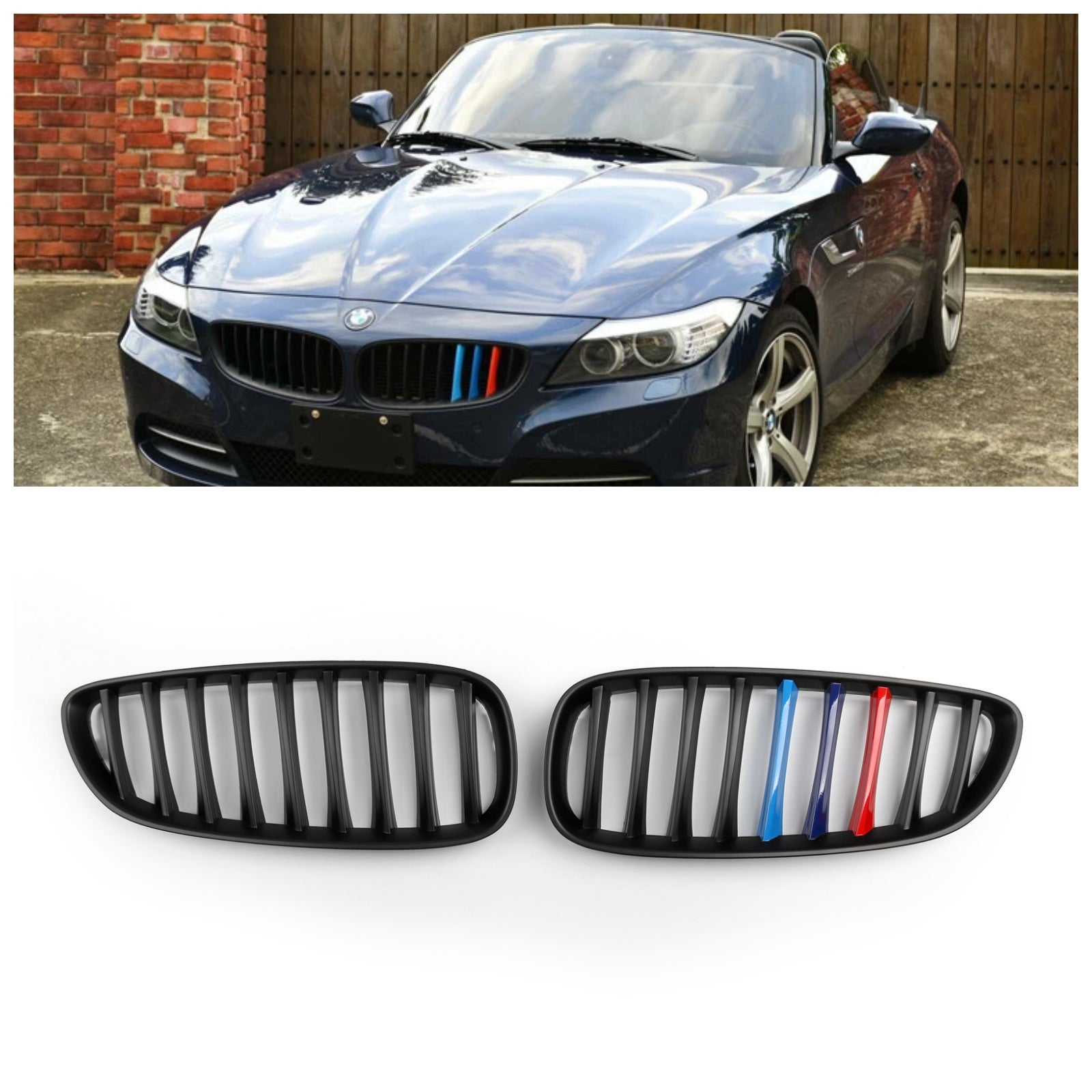 Grilles Calandre M BMW Z4 E89 Noir Mat 2009-2016 - vue de face - Becquet Voiture