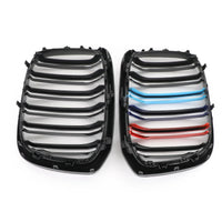 Grilles Calandre M-Color Noir Brillant BMW X3 X4 G01 G02 - vue de face 2 - Becquet Voiture