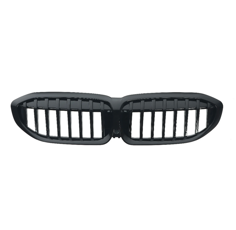 Grilles calandre noir brillant M3 Competition BMW Série 3 G20 - vue de trois-quarts - Becquet Voiture