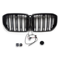 Grilles Calandre Noir LED BMW X5 G05 Simple Lame - vue de profil - Becquet Voiture