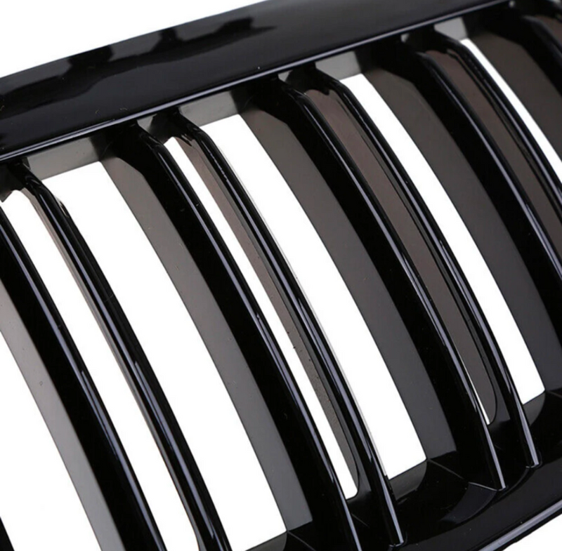 Grilles Calandre Noires Brillantes BMW Série 6 E63 E64 2003-2010 - installé sur véhicule - Becquet Voiture