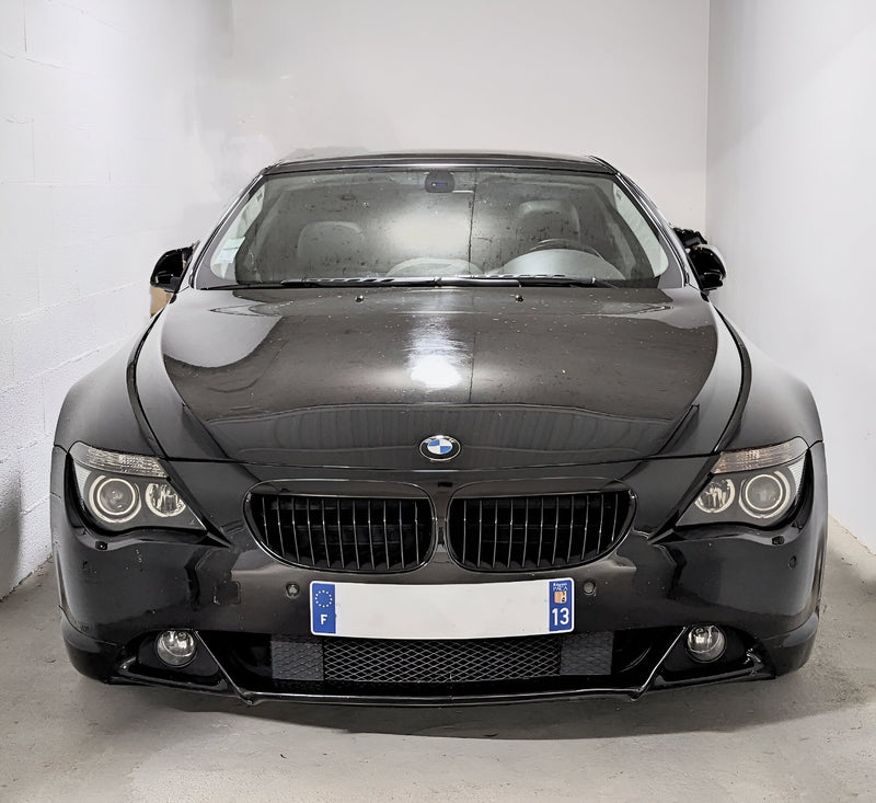 Grilles Calandre Noires Brillantes BMW Série 6 E63 E64 2003-2010 - vue de dessus - Becquet Voiture