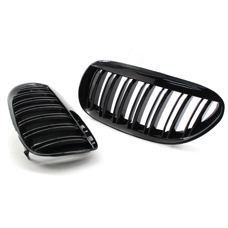 Grilles Calandre Noires Brillantes BMW Série 6 E63 E64 2003-2010 - vue de face - Becquet Voiture