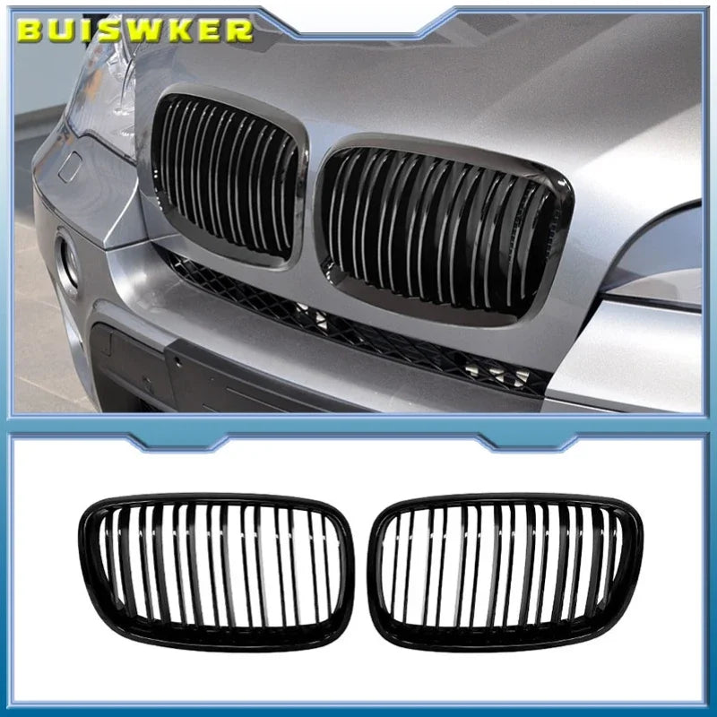 Grilles de Calandre BMW X5 X6 E70 E71 2008-2014 - vue de face - Becquet Voiture