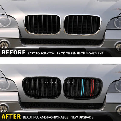 Grilles de Calandre BMW X5 X6 E70 E71 2008-2014 - vue de profil - Becquet Voiture