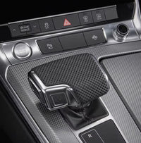 Perforated Leather Gear Selector Trim Audi Q8 RSQ8 - front view - Becquet Voiture