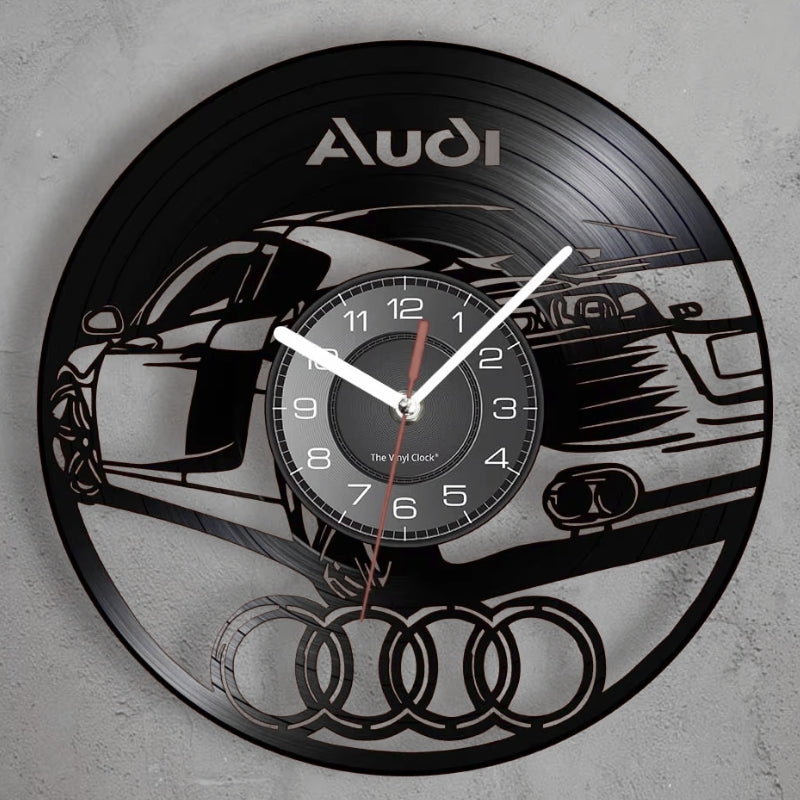 Audi R8 Design Metal Wall Clock - fitted on vehicle - Becquet Voiture