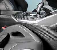 Housse Console Centrale Fibre Carbone BMW G80 G82 G87 - vue arrière - Becquet Voiture