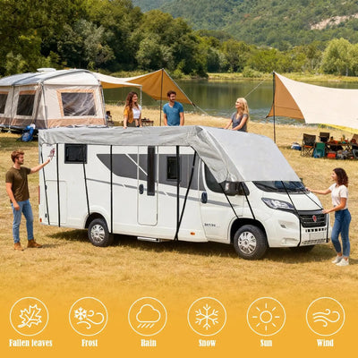 Housse de Protection Camping-Car Anti-UV Coupe-Vent - vue de trois-quarts - Becquet Voiture