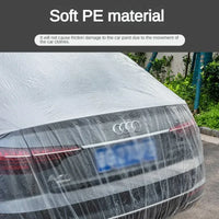 Housse de Protection Voiture Jetable Transparente Universelle - installé sur véhicule - Becquet Voiture