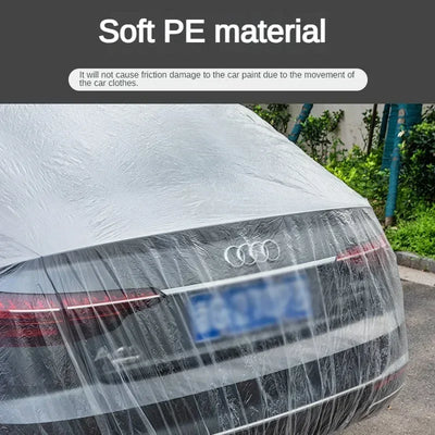 Housse de Protection Voiture Jetable Transparente Universelle - installé sur véhicule - Becquet Voiture