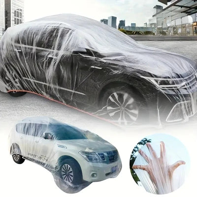 Housse de Protection Voiture Jetable Transparente Universelle - vue de face - Becquet Voiture