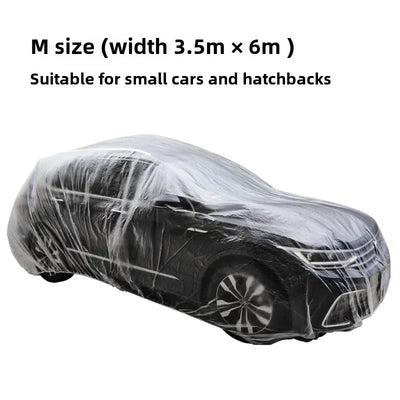 Housse de Protection Voiture Jetable Transparente Universelle - vue rapprochée - Becquet Voiture