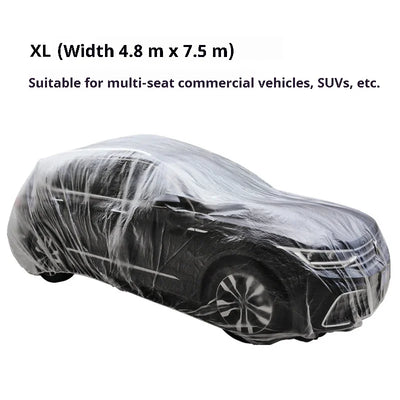 Housse de Protection Voiture Transparente Imperméable Universelle - vue rapprochée - Becquet Voiture