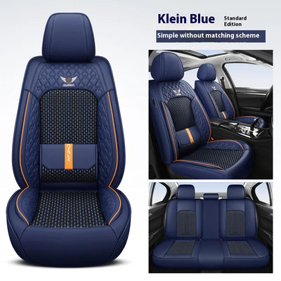 Housse de Siège Auto Cuir Nappa 5 Places Lombaire - détail du montage - Becquet Voiture