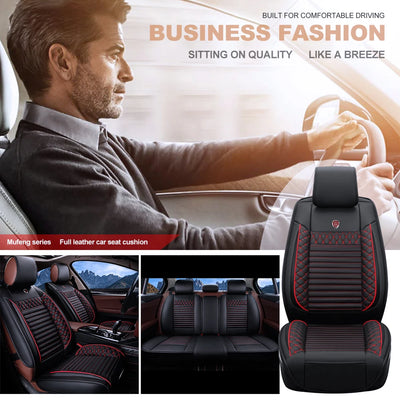 Housse de Siège Auto Cuir Universelle 5 Places - installé sur véhicule - Becquet Voiture