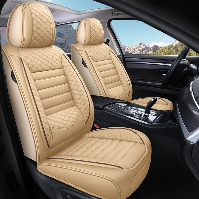 Housse de Siège Auto Cuir Universelle Support Lombaire - vue de face - Becquet Voiture