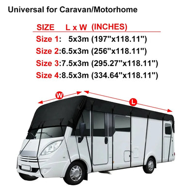 Housse de Toit Impermeable Caravane et Camping-Car 210D - vue de profil - Becquet Voiture