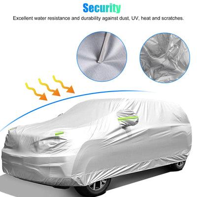 Housse de Voiture Imperméable Universelle 470x180x150 - installé sur véhicule - Becquet Voiture