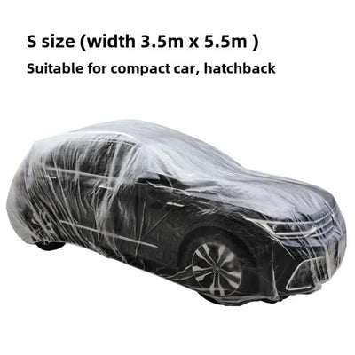 Housse Voiture Transparente Jetable Anti-Poussière - détail du montage - Becquet Voiture
