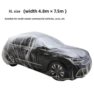 Housse Voiture Transparente Jetable Anti-Poussière - en situation - Becquet Voiture