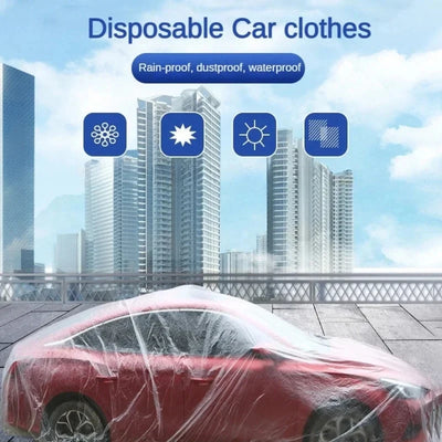 Housse Voiture Transparente Jetable Anti-Poussière - vue arrière - Becquet Voiture