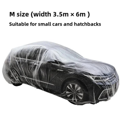 Housse Voiture Transparente Jetable Anti-Poussière - vue rapprochée - Becquet Voiture