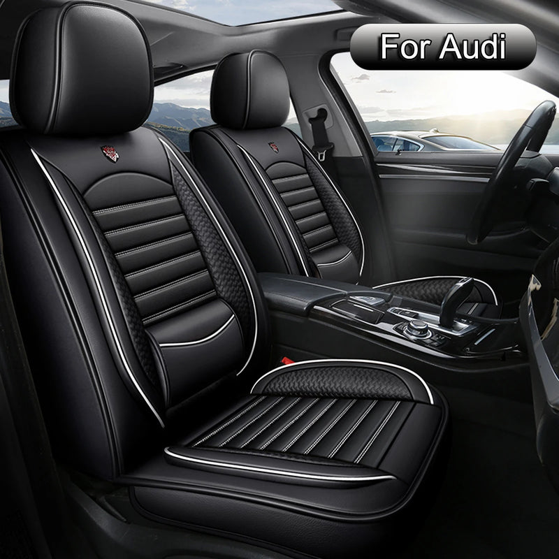 Compatible Leather Car Seat Covers for Audi - front view - Becquet Voiture
