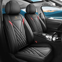 Universelle 5-Sitzer-Autositzbezüge aus Leder - Dreiviertelansicht - Becquet Voiture