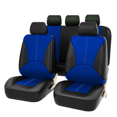 Housses de Siège Auto Universelles Cuir 5 Places (Kit 9 Pièces) - installé sur véhicule - Becquet Voiture