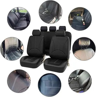 Housses de Siège Auto Universelles Cuir 5 Places (Kit 9 Pièces) - vue de profil - Becquet Voiture