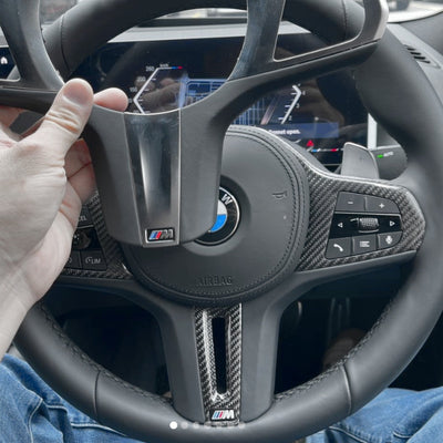 Insert Carbone Volant BMW G20 G30 G80 - installé sur véhicule - Becquet Voiture