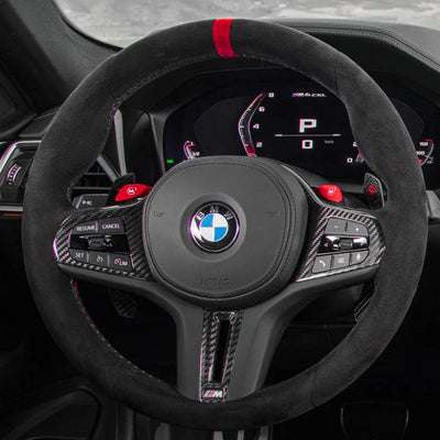 Insert Carbone Volant BMW G20 G30 G80 - vue de trois-quarts - Becquet Voiture