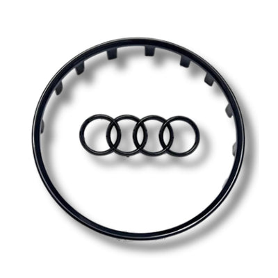 Insert Cerclage et Logo Volant Audi Noir Chrome - vue arrière - Becquet Voiture