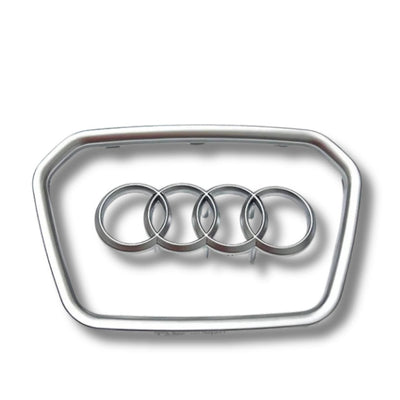 Insert Cerclage et Logo Volant Audi Noir Chrome - vue de dessus - Becquet Voiture