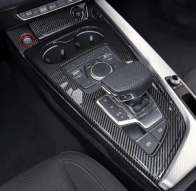 Insert console centrale carbone Audi A5 B9 - vue arrière - Becquet Voiture