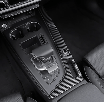 Insert console centrale carbone Audi A5 B9 - vue de profil - Becquet Voiture