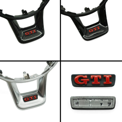 Insert Logo Volant VW Golf 7 GTI R - détail du montage - Becquet Voiture