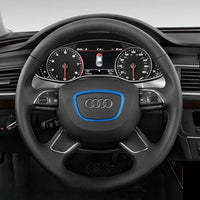 Multicolor 4-Spoke Audi Steering Wheel Insert - close-up view - Becquet Voiture