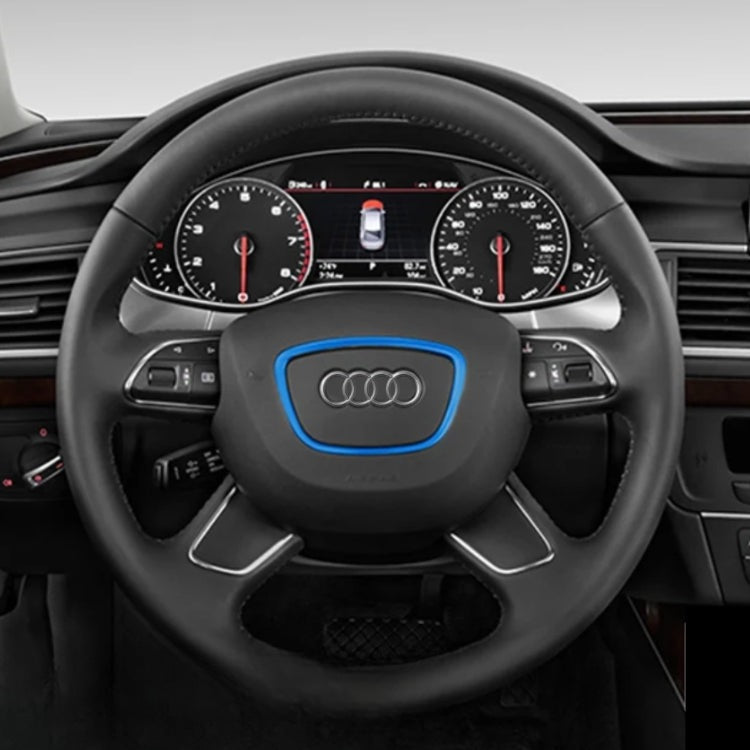 Multicolor 4-Spoke Audi Steering Wheel Insert - close-up view - Becquet Voiture