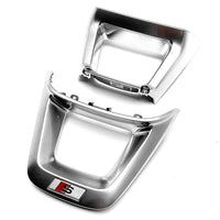 Audi B9.5 Steering Wheel Insert Bottom Black Chrome RS - fitted on vehicle - Becquet Voiture
