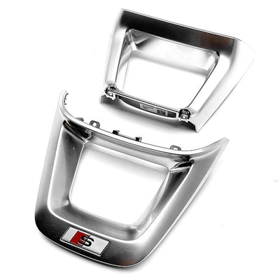 Insert Volant Audi B9.5 Bas Noir Chrome RS - installé sur véhicule - Becquet Voiture