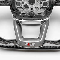 Audi B9.5 Steering Wheel Insert Bottom Black Chrome RS - studio packshot - Becquet Voiture