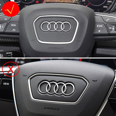 Insert Volant Audi Q3 Q5 Q7 Q8 Aluminium - détail du montage - Becquet Voiture