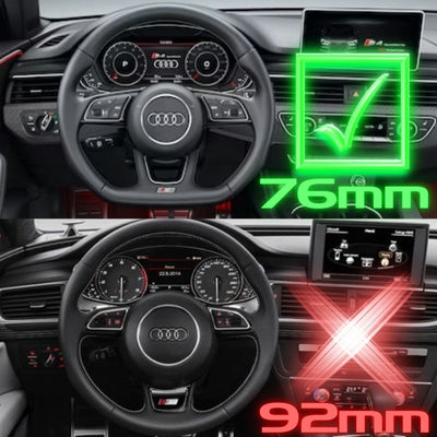 Insert Volant Audi Rond Airbag 76mm 92mm - installé sur véhicule - Becquet Voiture